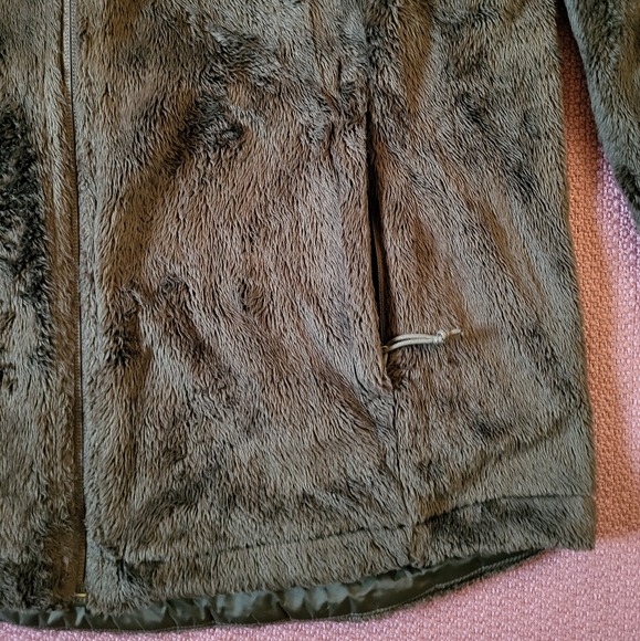 The North Face Brown Fuzzy Fleece Jacket Womens Small Ski Jacket Insert AMVD - Picture 5 of 11